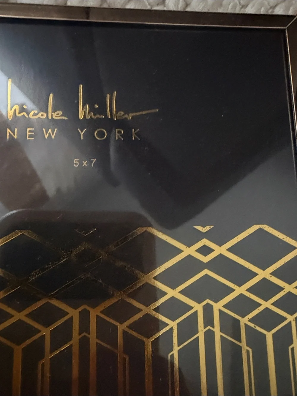 Nicole Miller Gold Wire Cube Photo Frames - Set of 2